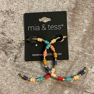 Mia & Tess Colorful Beaded Hoop Earrings